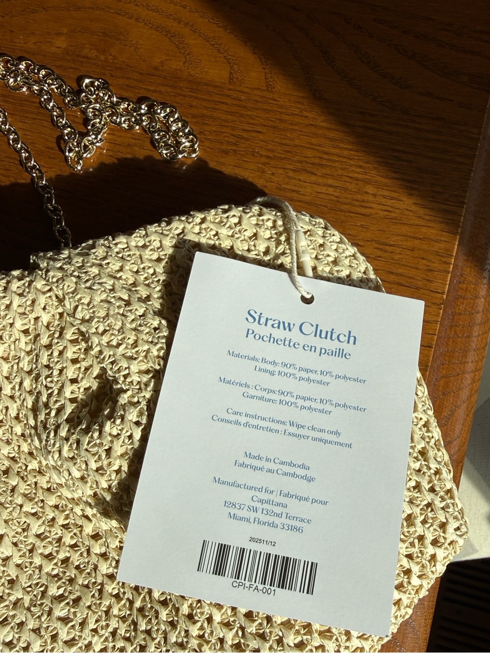NEW❤️Capittana Oversized Raffia Clutch Woven Straw Clutch Bag - Cream $79 - Picture 8 of 8